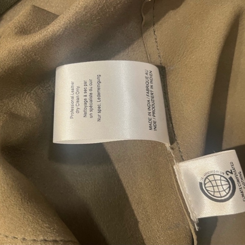 GANNI Leather Olive Green Meranti Puffed
Sleeve Dress Goddess - Size 38 EU/ 8 US - Picture 14 of 14